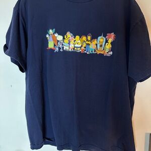 Vintage Y2K The Simpsons Supporting Cast T Shirt Adult XL Navy
